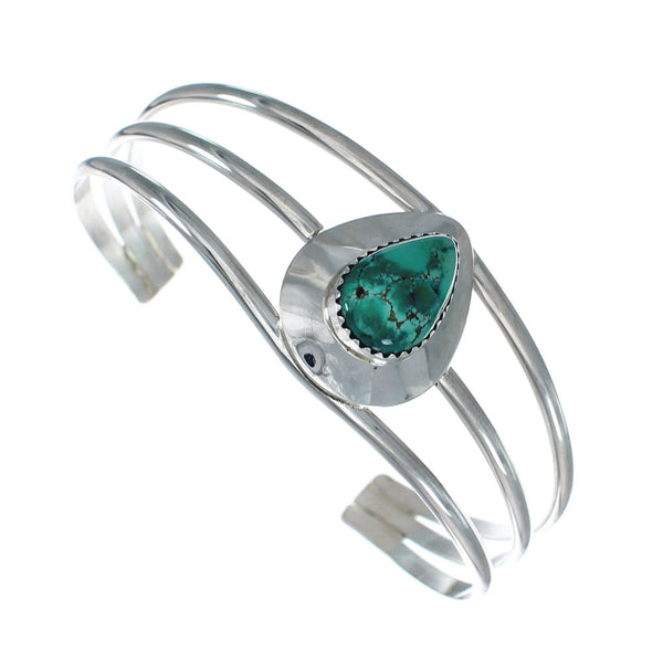 Native American Turquoise Sterling Silver Tear Drop Navajo Cuff Bracelet SX10110