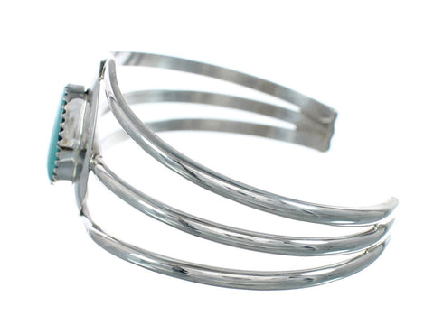 Native American Turquoise Sterling Silver Tear Drop Navajo Cuff Bracelet SX10111