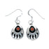 Navajo Coral Sterling Silver Bear Paw Hook Dangle Earrings SX10080