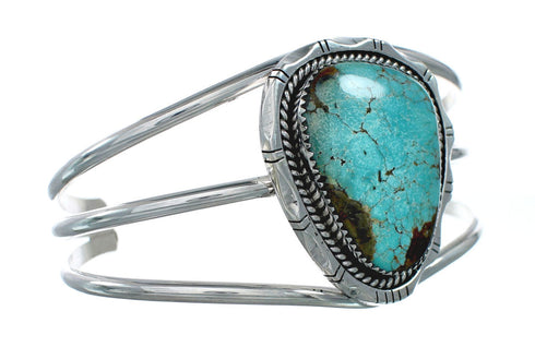 Genuine Navajo Turquoise Silver Native American Cuff Bracelet XS10005