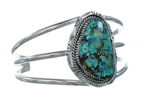 Genuine Navajo Turquoise Silver Native American Cuff Bracelet XS10007