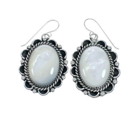 Native American Sterling Silver Mother Of Pearl Navajo Link Necklace Set XS10010