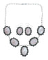 Native American Sterling Silver Pink Mother Of Pearl Navajo Link Necklace Set XS10011