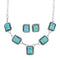 Turquoise Inlay Navajo Sterling Silver Link Necklace XS10012