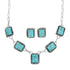 Turquoise Inlay Navajo Sterling Silver Link Necklace XS10012