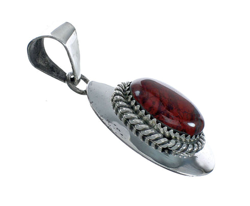 Native American Navajo Sterling Silver And Jasper Pendant XS10022