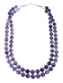 Native American Amethyst Sterling Silver 2-Strand Bead Necklace XS10030