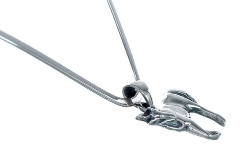 Navajo Sterling Silver Collar Necklace And Horse Pendant XS10043