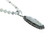 Native American Sterling Silver Mother of Pearl Bead Necklace Feather Pendant XS10042