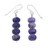 Genuine Sterling Silver Amethyst Bead Hook Dangle Earrings XS10035