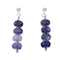 Genuine Sterling Silver Amethyst Bead Post Dangle Earrings XS10036