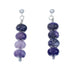 Genuine Sterling Silver Amethyst Bead Post Dangle Earrings XS10036