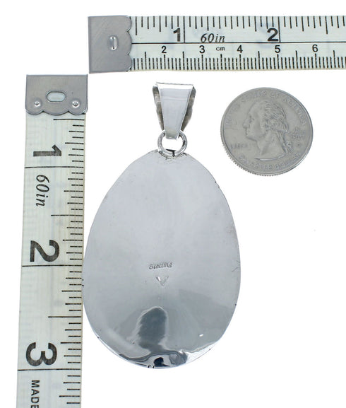Navajo Native American Turquoise Sterling Silver Pendant XS10045