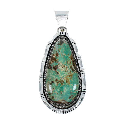 Navajo Native American Turquoise Sterling Silver Pendant XS10046