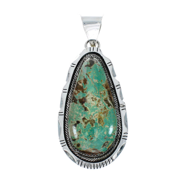 Navajo Native American Turquoise Sterling Silver Pendant XS10046