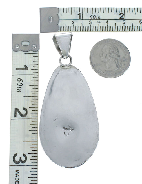 Navajo Native American Turquoise Sterling Silver Pendant XS10046