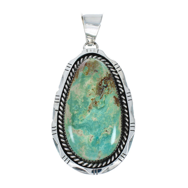 Navajo Native American Turquoise Sterling Silver Pendant XS10047