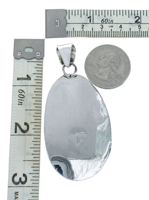 Navajo Turquoise Sterling Silver Native American Pendant XS10048