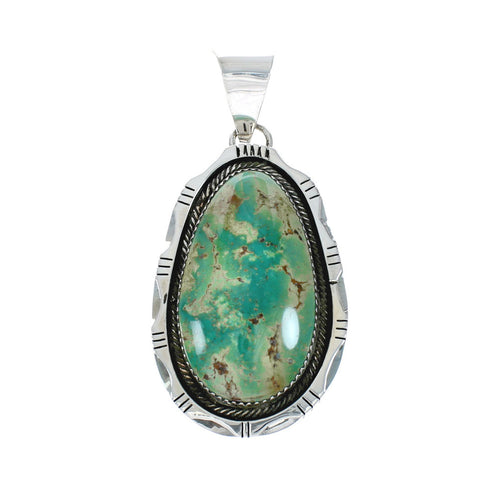 Navajo Turquoise Sterling Silver Native American Pendant XS10049