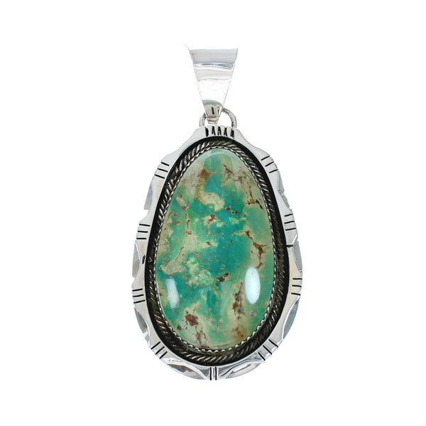Navajo Turquoise Sterling Silver Native American Pendant XS10049