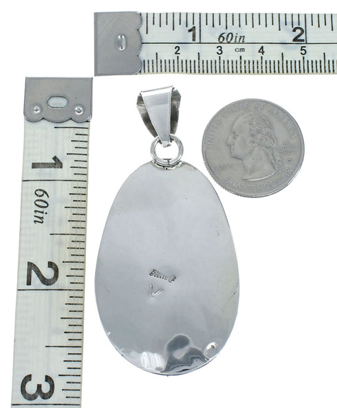 Navajo Turquoise Sterling Silver Native American Pendant XS10049