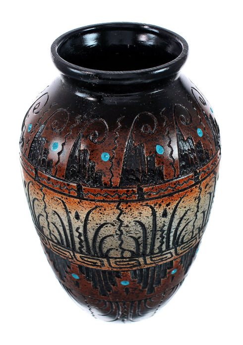 Navajo Indian Hand Crafted Pot By Artist Dewayne Eskeets SN20015