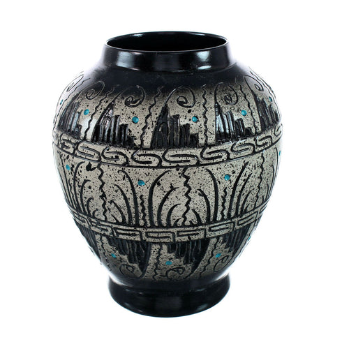 Navajo Indian Hand Crafted Pot By Artist Dewayne Eskeets SN20019