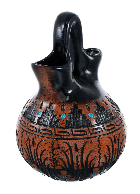 Navajo Indian Hand Crafted Pot By Artist Dewayne Eskeets SN20022