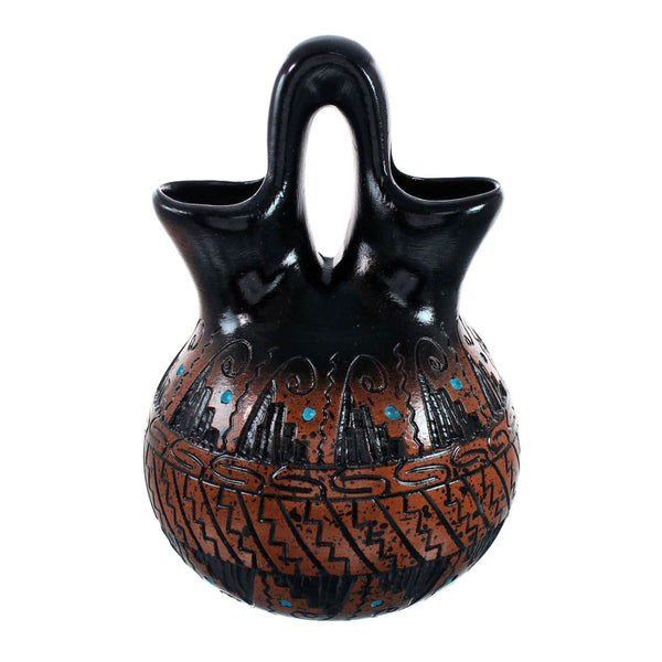 Navajo Indian Hand Crafted Pot By Artist Dewayne Eskeets SN20020