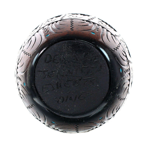 Navajo Indian Hand Crafted Pot By Artist Dewayne Eskeets SN20038