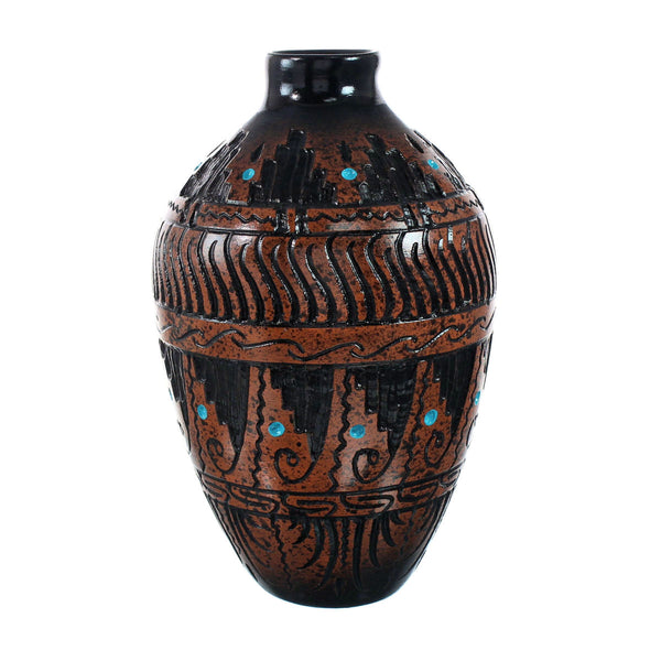 Navajo Indian Hand Crafted Pot By Artist Dewayne Eskeets SN20034