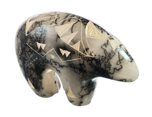 Navajo Horse Hair Hand Crafted Bear Pottery By Artist Vail SN20055