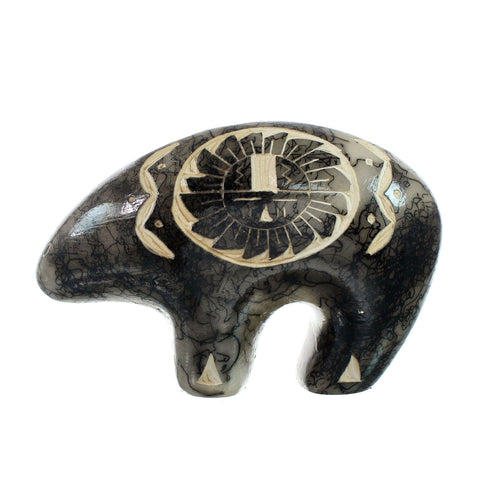 Navajo Horse Hair Hand Crafted Bear Pottery By Artist Vail SN20057