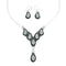 Zuni Sterling Silver & White Opal Inlay Necklace Set SN20304