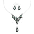 Zuni Sterling Silver & White Opal Inlay Necklace Set SN20304