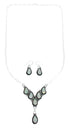 Zuni Sterling Silver & White Opal Inlay Necklace Set SN20304