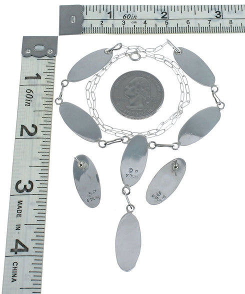 Navajo White Opal Sterling Silver Link Necklace Set SN20286