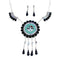 Zuni Sterling Silver Multi-Stone Inlay Sunface Necklace & Earrings Set SN20307
