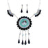 Zuni Sterling Silver Multi-Stone Inlay Sunface Necklace & Earrings Set SN20307
