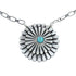 Sterling Silver & Turquoise Zuni Sunburst Pendant Necklace SN20287