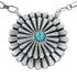 Sterling Silver & Turquoise Zuni Sunburst Pendant Necklace SN20287