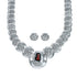 Navajo Reversible Sterling Silver and Coral Necklace Earrings Set SN20292