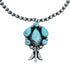 Navajo Sterling Silver Turquoise Cluster Pendant Necklace SN20306
