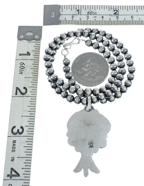Navajo Sterling Silver Turquoise Cluster Pendant Necklace SN20306