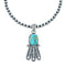 Navajo Turquoise Sterling Silver Old Pawn Bead Necklace SN20283