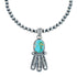 Navajo Turquoise Sterling Silver Old Pawn Bead Necklace SN20283