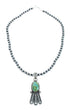Navajo Turquoise Sterling Silver Old Pawn Bead Necklace SN20311