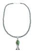 Navajo Turquoise Sterling Silver Old Pawn Bead Necklace SN20295