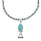 Navajo Turquoise Sterling Silver Old Pawn Bead Necklace SN20296