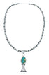 Navajo Turquoise Sterling Silver Old Pawn Bead Necklace SN20294